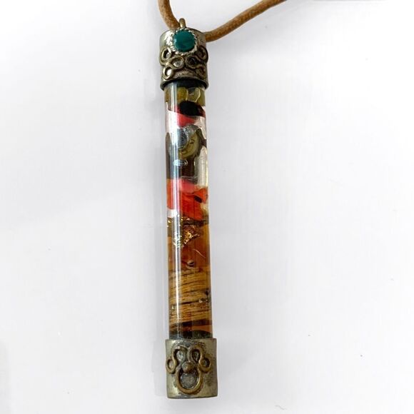 Vintage Glass Vial Pendant Necklace - Picture 3 of 5